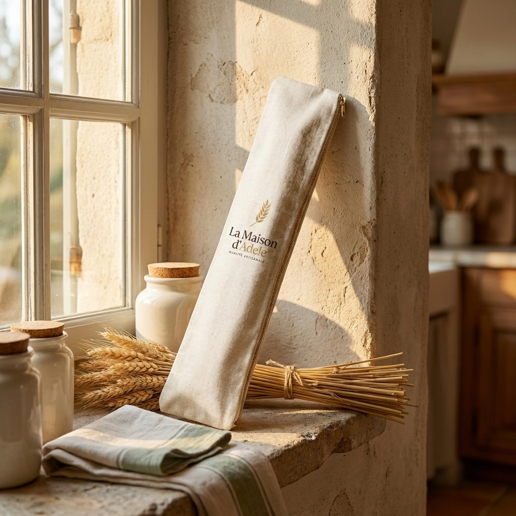 Sac à Baguette en Coton et Cire d'Abeille La Maison d'Adèle - 70x10 cm