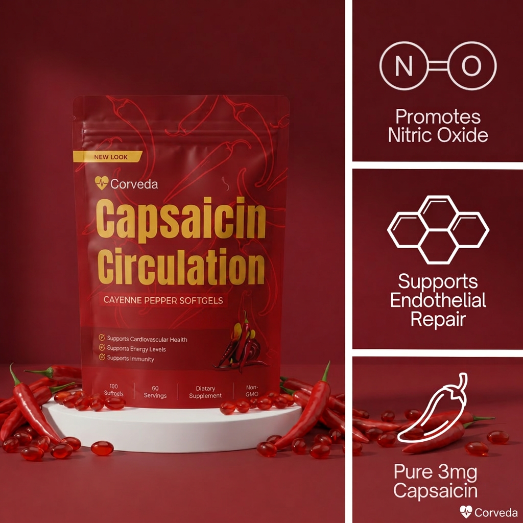 Corveda Capsaicin Circulation - Cayenne Pepper Softgels