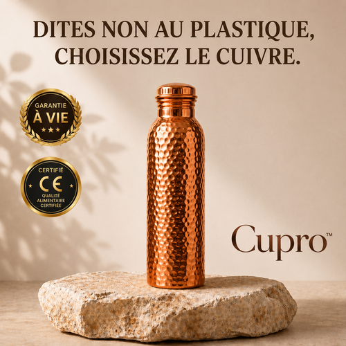 Gourde en Cuivre Pur Cupro™ | L'Eau Purifiée Naturellement, Sans Plastique