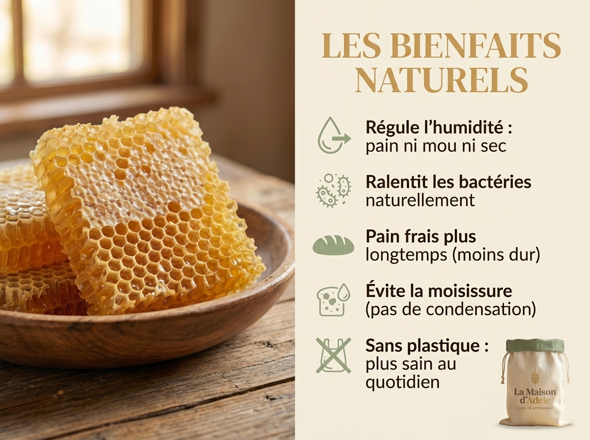 Sac à Pain en Cire d'Abeille La Maison d'Adèle - Format 30 x 40 cm