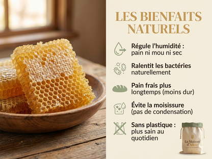 Sac à Pain en Cire d'Abeille La Maison d'Adèle - Format 30 x 40 cm