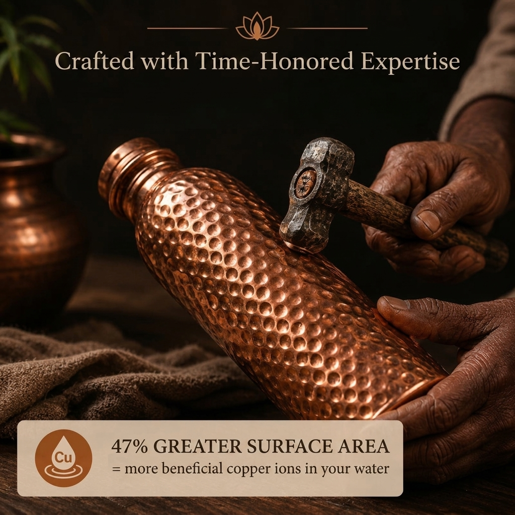 Cupro™ Hand-Hammered Pure Copper Water Bottle