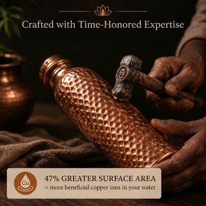 Cupro™ Hand-Hammered Pure Copper Water Bottle