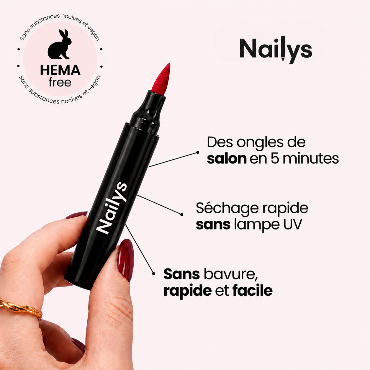 5 stylos vernis à ongles effet gel sans lampe UV | Nailys™