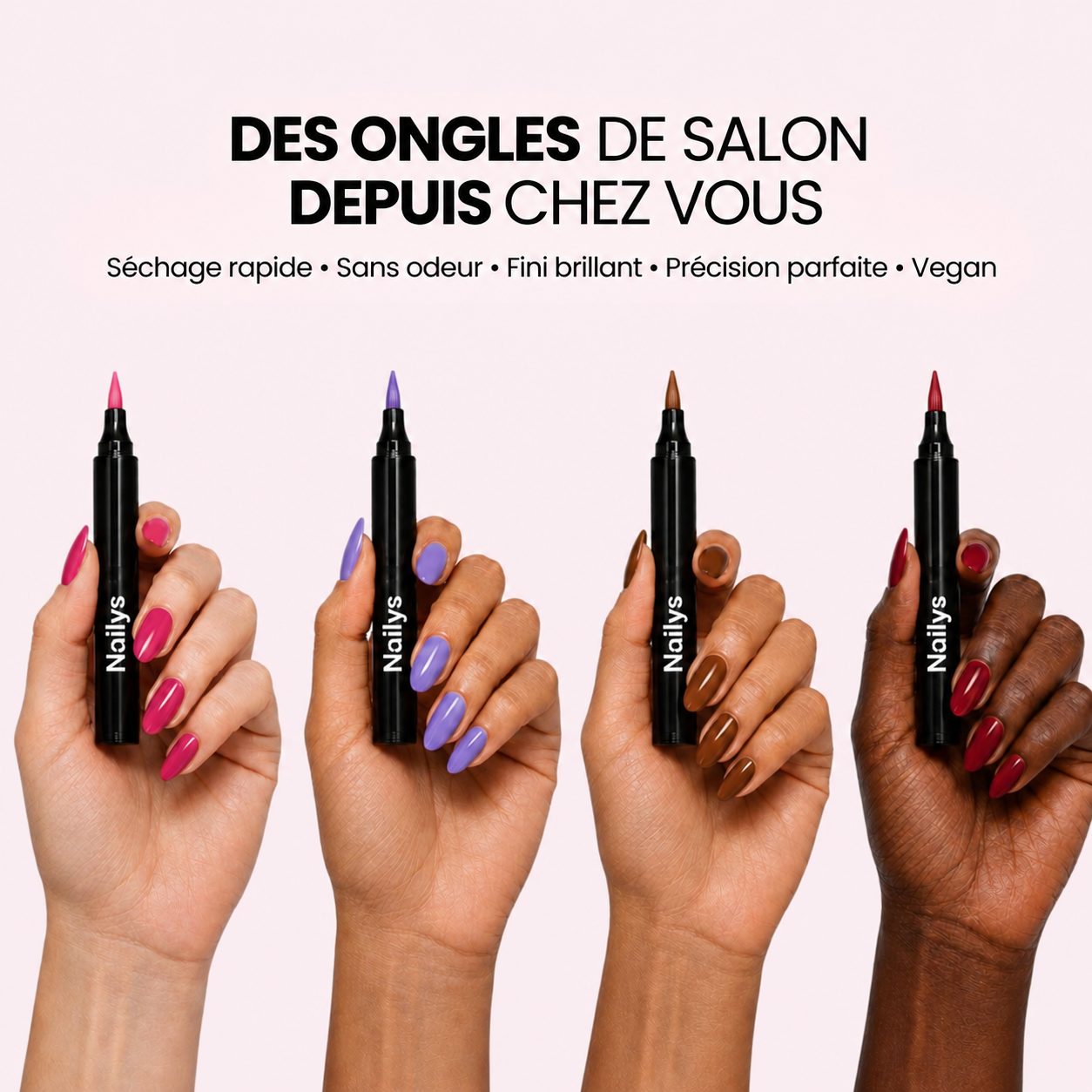 5 stylos vernis à ongles effet gel sans lampe UV | Nailys™
